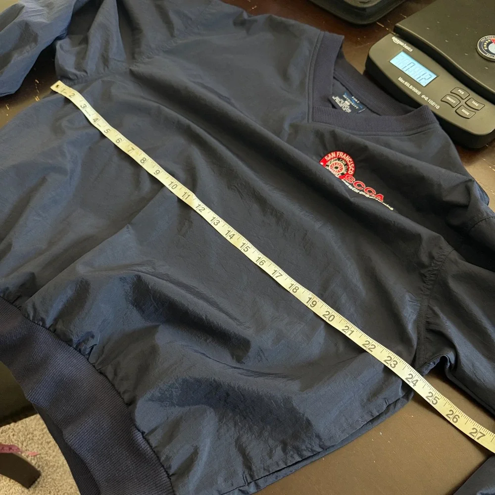 PORT AUTHORITY Mens Windbreaker SCCA Racing Gorpcore Sporty Navy Blue Size M